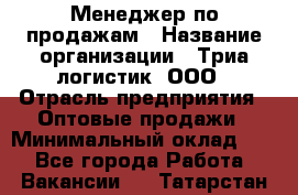 Менеджер по продажам › Название организации ­ Триа логистик, ООО › Отрасль предприятия ­ Оптовые продажи › Минимальный оклад ­ 1 - Все города Работа » Вакансии   . Татарстан респ.